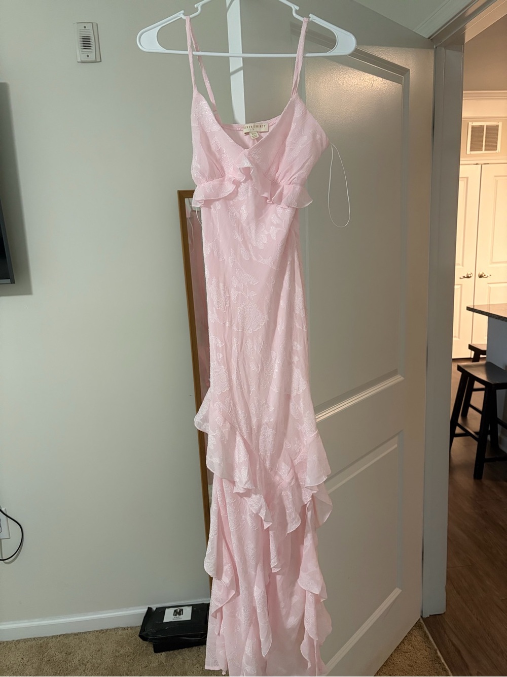Light Pink Ruffle Slip Dress